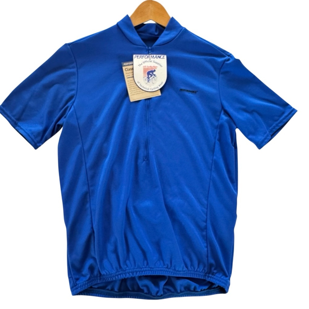 NWT Performance Cycling Jersey Men’s M Blue 1/2 Zip Short Sleeve 3 Pockets USA
